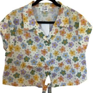 Tulip B Floral 100% Cotton Button-Up Shirt - Pastel Multi Floral